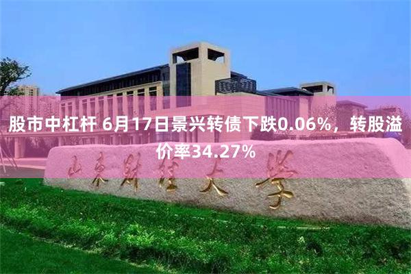 股市中杠杆 6月17日景兴转债下跌0.06%，转股溢价率34.27%