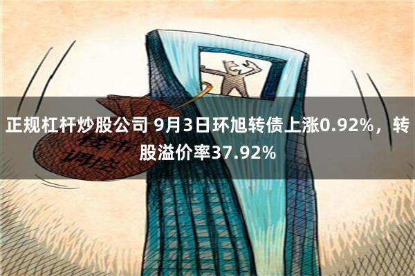 正规杠杆炒股公司 9月3日环旭转债上涨0.92%，转股溢价率37.92%