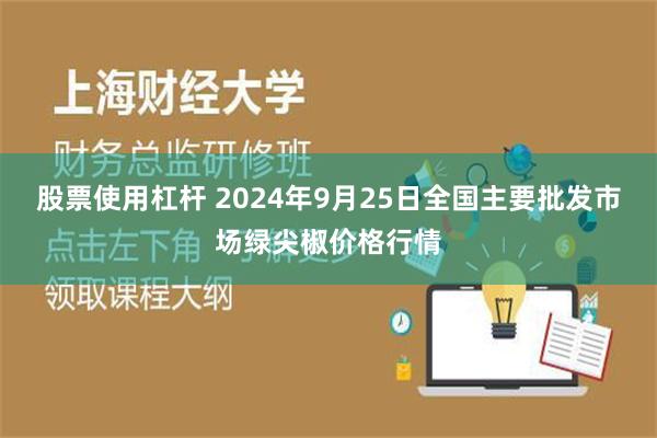 股票使用杠杆 2024年9月25日全国主要批发市场绿尖椒价格行情